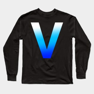 Blue Letter V Long Sleeve T-Shirt